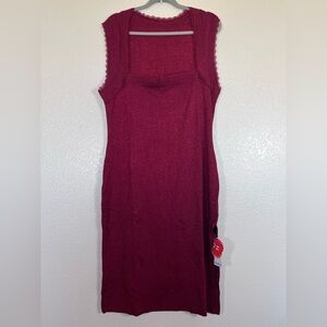 Cider brand burgundy shimmer square neck dress, size 3X